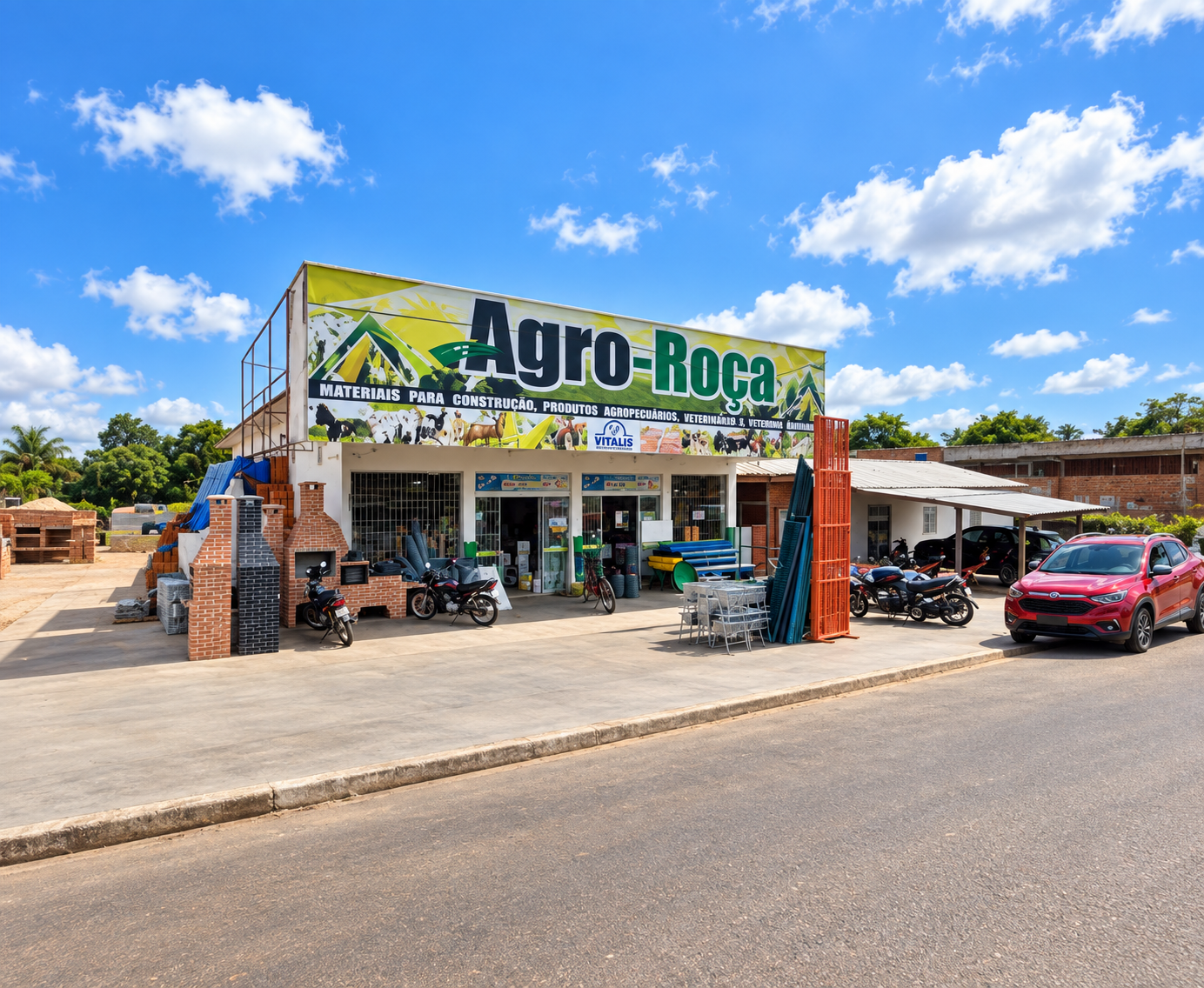 Fachada da Agro-Roça em Tarilândia, Jaru, em imagem tratada para esta proposta